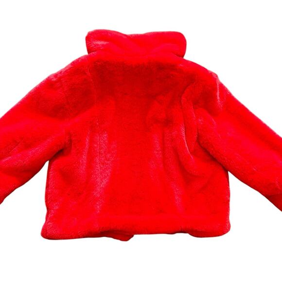 GB Girls Faux Fur Short Jacket Red 7/8 EUC - Picture 5 of 6